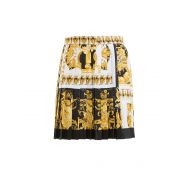 Versace Tribute print pleated mini skirt