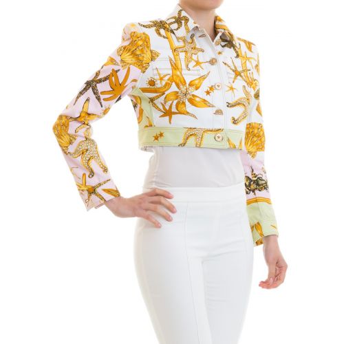  Versace Tresor de la Mer print crop jacket