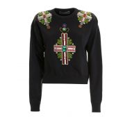 Versace Embroidered crosses cotton sweat