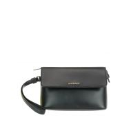 Versace Gold-tone logo leather clutch