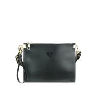 Versace Leather clutch with small Medusa