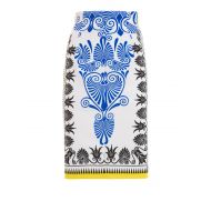 Versace Collection Baroque print fitted skirt