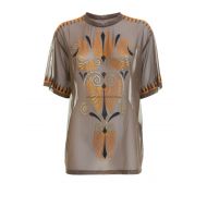 Versace Collection Embellished sheer mesh T-shirt