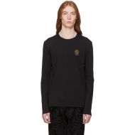 Versace Underwear Black Long Sleeve Small Medusa T-Shirt