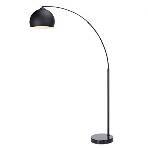  Versanora - Arquer Arc Floor Lamp with Chrome Finished Shade and White Marble Base