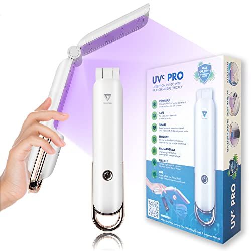  VersativTECH UV-C Sanitizing Wand Ultraviolet Sanitizer UV-C Light. Portable Folding Safety UVC Wand Disinfection Lamp to sterilize 99% Germs Bacteria Mold for Healthy Home Work Surfaces Everyw