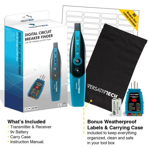  [아마존베스트]VersativTECH Circuit Breaker Finder with GFCI Circuit Tester & LED flashlight: 3-in-1 Circuit Breaker Finder Multitool to quickly identify the right Circuit Breaker is powering an outlet accura