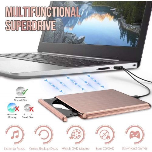  [아마존 핫딜]  [아마존핫딜]VersionTECH. External CD DVD Drive, USB 3.0 Type C Portable Ultra Thin Burner Player Writer Superdrive CD DVD RW, Compatible with Windows 10 8 7 XP Vista Mac OS System for Mac Pro