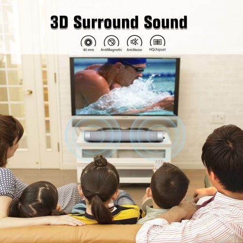  [아마존 핫딜] Sound Bar for TV, VersionTECH. Computer Speakers, USB Soundbar Wired & Wireless, 4.2 Bluetooth 16in Portable Home Theater Soundbars for Tablet Desktop Laptop Cellphone MP4