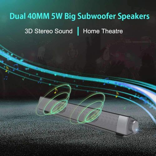  [아마존 핫딜] Sound Bar for TV, VersionTECH. Computer Speakers, USB Soundbar Wired & Wireless, 4.2 Bluetooth 16in Portable Home Theater Soundbars for Tablet Desktop Laptop Cellphone MP4