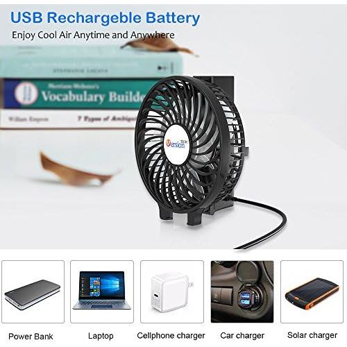  [아마존베스트]Mini Handheld Fan, VersionTECH. USB Desk Fan, Small Personal Portable Stroller Table Fan with USB Rechargeable Battery Operated Cooling Folding Electric Fan for Travel Office Room