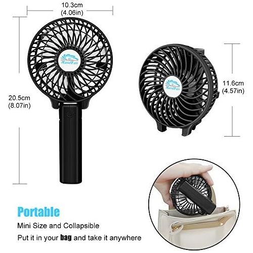  [아마존베스트]Mini Handheld Fan, VersionTECH. USB Desk Fan, Small Personal Portable Stroller Table Fan with USB Rechargeable Battery Operated Cooling Folding Electric Fan for Travel Office Room