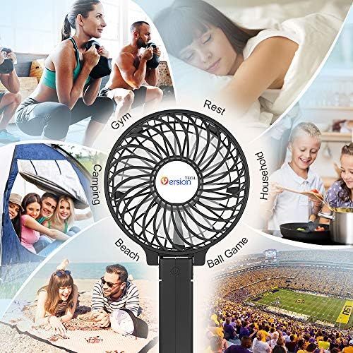  [아마존베스트]Mini Handheld Fan, VersionTECH. USB Desk Fan, Small Personal Portable Stroller Table Fan with USB Rechargeable Battery Operated Cooling Folding Electric Fan for Travel Office Room