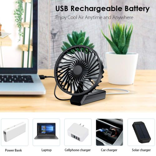  VersionTECH. Fan, Small Mini Desk Portable Personal Table Folding Handheld Fan with USB Rechargeable Battery Operated Electric Fan for Travel Office Outdoor Sport Household Camping