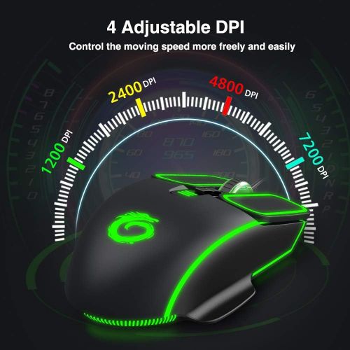  VersionTECH. Gaming Mouse [7200 DPI] [RGB Breathing Light] [7 Buttons] Wired Computer Mouse PC Desktop Laptop USB Mice Optical Gamer Mouse for Windows 7/8/10/XP/Vista Linus