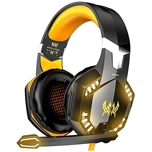  VersionTECH. G2000 Gaming Headset, Surround Stereo Gaming Headphones with Noise Cancelling Mic, LED Lights & Soft Memory Earmuffs for PS5/ PS4/ Xbox One/Nintendo Switch/PC Mac Comp