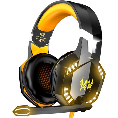  VersionTECH. G2000 Gaming Headset, Surround Stereo Gaming Headphones with Noise Cancelling Mic, LED Lights & Soft Memory Earmuffs for PS5/ PS4/ Xbox One/Nintendo Switch/PC Mac Comp