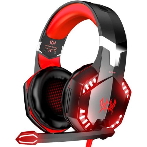  VersionTECH. G2000 Gaming Headset, Surround Stereo Gaming Headphones with Noise Cancelling Mic, LED Lights & Soft Memory Earmuffs for PS5/ PS4/ Xbox One/Nintendo Switch/PC Mac Comp