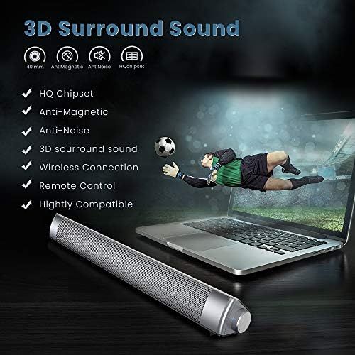  [아마존베스트]VersionTECH. PC Soundbar,Wired & Wireless Bluetooth BT Computer Speakers with Remote Control,Portable USB Home Theater Stereo Sound Bar for Desktop Laptop TV Cellphone MP4 [RCA, AU