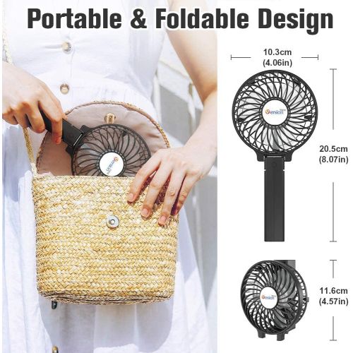  [아마존베스트]VersionTECH. Mini Handheld Fan, USB Desk Fan, Small Personal Portable Table Fan with USB Rechargeable Battery Operated Cooling Folding Electric Fan for Travel Office Room Household