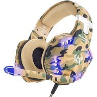 [아마존베스트]VersionTECH. Gaming Headset PS4 Headphones 3.5 mm PC LED Lighting Bass Headphones Stereo Over-Ear Headset with Microphone for Xbox One, Laptops, Mac, Tablet and Smartphone Camoufla