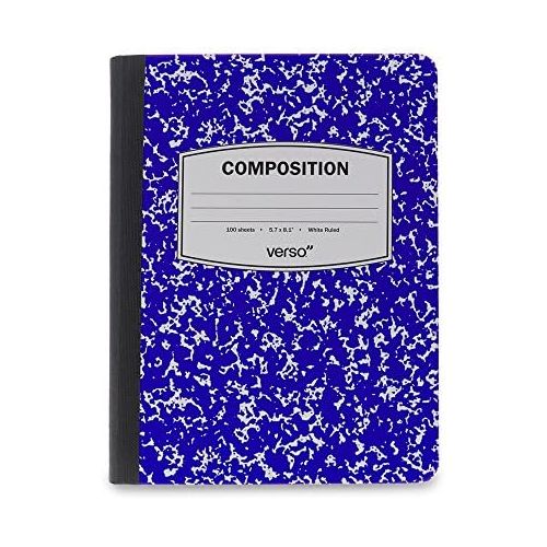  Verso Kindle Case - Scholar Classic Blue Composition Book Folio Style Protective Case for Amazon Kindle (fits Kindle Paperwhite, Kindle, and Kindle Touch), Blue