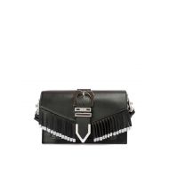 Versus Versace Buckled and fringed leather bag