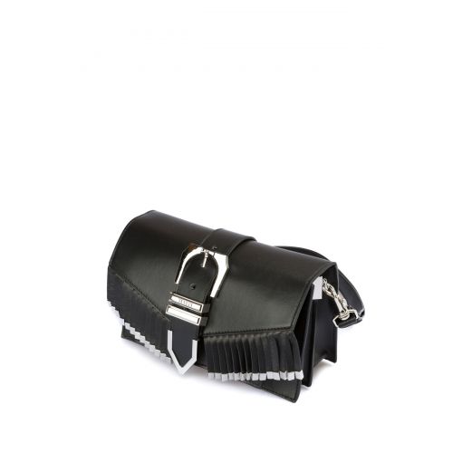  Versus Versace Buckled and fringed leather bag