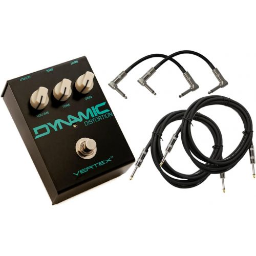  Vertex Dynamic Distortion Pedal w/ 4 Cables