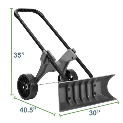  Vertex Power Dynamics 30 Inch SnoDozer Rolling Snow Shovel on Wheels - Made in USA Foldable for Easy Storage Ergonomic Snow Removal Plow with Heavy Duty Tires