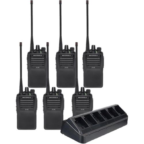  Vertex Standard 6 Pack of Motorola VX-261 UHF Two Way Radios PREPROGRAMMED with 6 Unit Charger (VAC-6058)