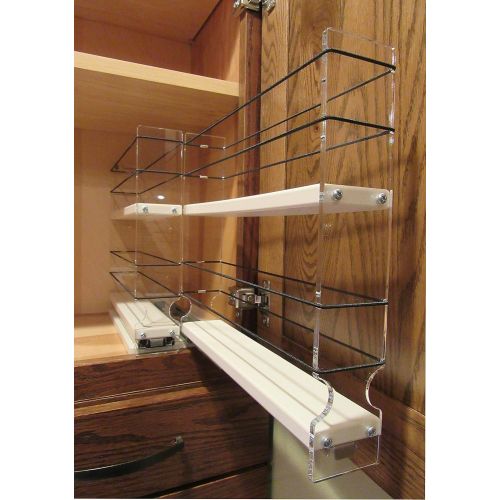  Vertical Spice - 22x2x11 DC - Spice Rack - Narrow Space w2 Drawers each with 2 Shelves - 20 Spice Capacity - Easy to Install