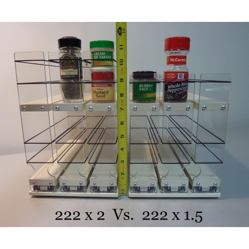  Vertical Spice - 22x2x11 DC - Spice Rack - Narrow Space w2 Drawers each with 2 Shelves - 20 Spice Capacity - Easy to Install