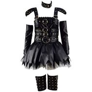 Very Last Shop Classic Movie Edward Scissors Costume for Women Black Gothic Punk Rivet Dress