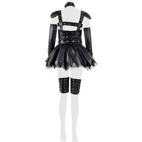  Very Last Shop Classic Movie Edward Scissors Costume for Women Black Gothic Punk Rivet Dress