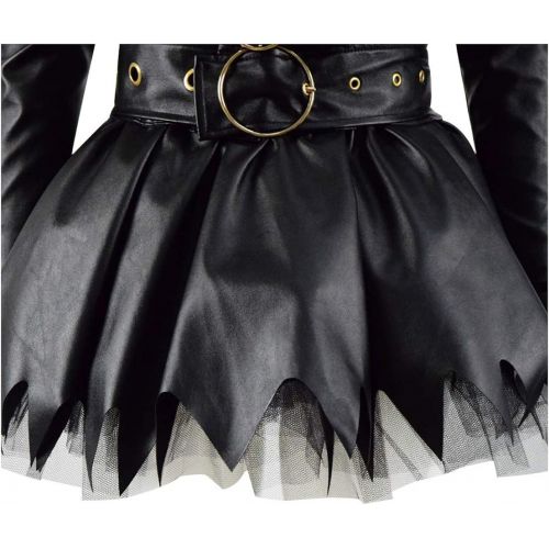  Very Last Shop Classic Movie Edward Scissors Costume for Women Black Gothic Punk Rivet Dress