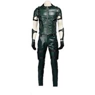 Very Last Shop Hot TV Series Mens Archer Costume Green Faux Leather Mens Halloween Costume