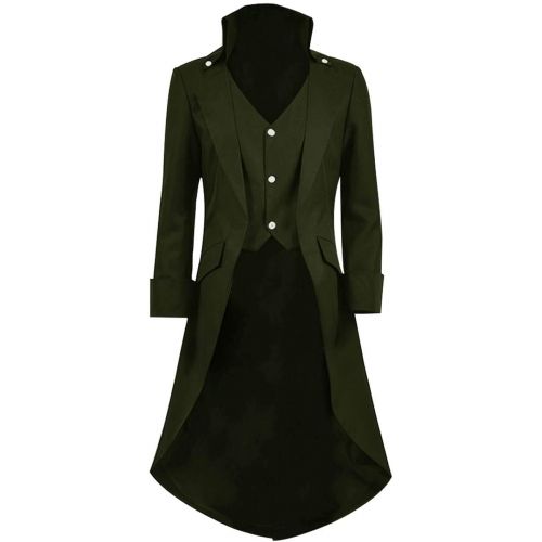  Very Last Shop Mens Gothic Tailcoat Jacket Black Steampunk Victorian Long Coat Halloween Costume