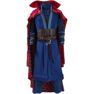 Very Last Shop 2016 Hot Movie Doctor Costume Blue Heavy Robe and Red Cloak Cosplay Outfit