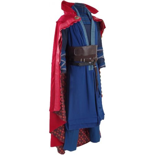  Very Last Shop 2016 Hot Movie Doctor Costume Blue Heavy Robe and Red Cloak Cosplay Outfit