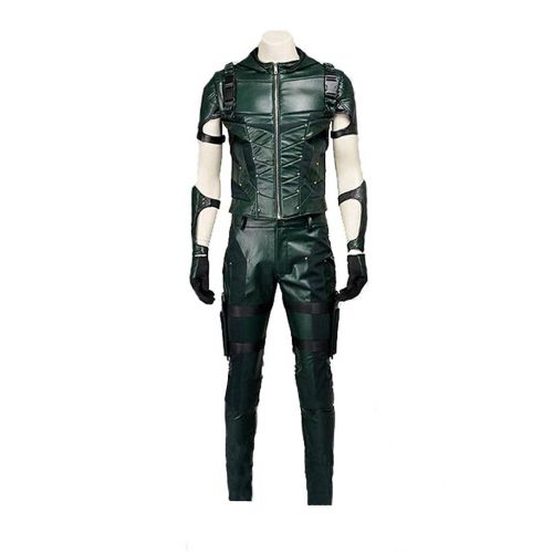  Very Last Shop Hot TV Series Mens Archer Costume Green Faux Leather Mens Halloween Costume