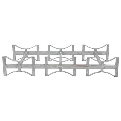  Vestil DRUM-RACK-3-G Galvanized Steel Stackable Drum Rack 3 Drum 55 Gallon 2400 Lb. Capacity Gray