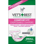 Vet's Best Vets Best Diapers for Female Dogs, Comfort-Fit Disposable