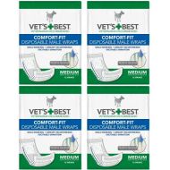 Vet's Best Vets Best Comfort-fit Disposable Male Wrap, Medium 48 Wraps (12 x 4 Count)
