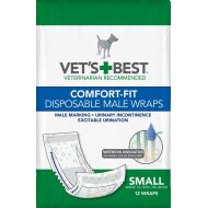 Vet's Best Vets Best Comfort Fit Disposable Male Dog Diapers | Absorbent Male Wraps with Leak Proof Fit