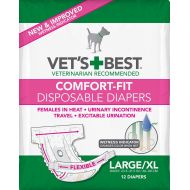 Vet's Best Vets Best Diapers for Female Dogs, Comfort-Fit Disposable