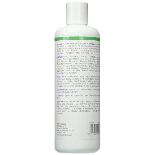  Vetoquinol Vet Solutions AloeOatmeal Shampoo for Cats & Dogs 16Oz
