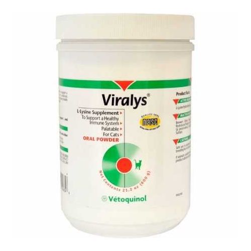  Vetoquinol Viralys L-Lysine Supplement for Cats - Cats & Kittens of All Ages - Immune Health - Sneezing, Runny Nose, Squinting, Watery Eyes - Flavored Lysine Powder