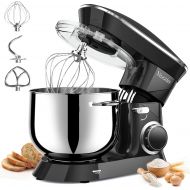 9.5 Qt Stand Mixer, 10-Speed Tilt-Head Food Mixer, Vezzio 660W Kitchen Electric Mixer with Stainless Steel Bowl, Dishwasher-Safe Attachments for Most Home Cooks (Black)