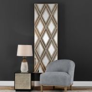 Vhomes Lights Tahira Geometric Argyle Pattern Wall Mirror